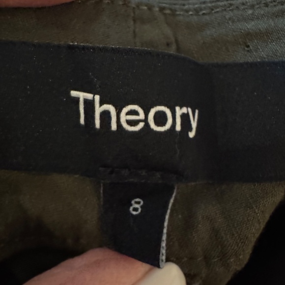 THEORY linen army green pants - Picture 3 of 4